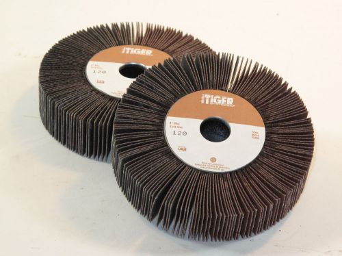 1 lot of 2- Weiler 4&#034;x1&#034;x5/8&#034; 120 grit Tiger Coster Flap wheel pt# 53169 (#1310)