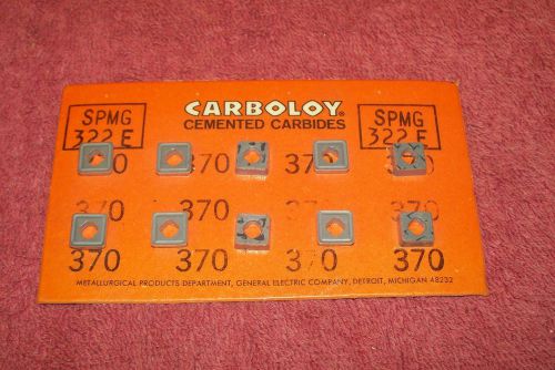 CARBOLOY    CARBIDE  INSERTS   SPMG 322 E     GRADE  370     PACK OF 10