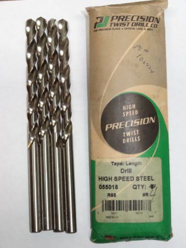 4 new ptd #r r55 taper length 118° precision twist drills bright finish 55018 for sale