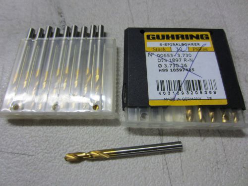 15 new guhring 00653-3.730mm #26 hss stub machine length tin coated twist drills for sale