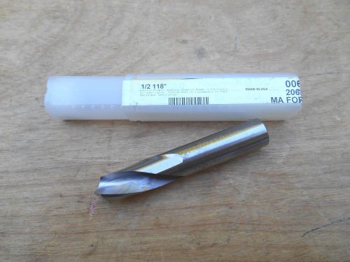 M A FORD 1/2&#034; SOLID CARBIDE SCREW MACHINE LENGTH DRILL