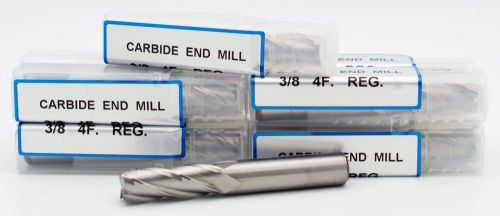 10 pack 3/8&#034; 4 flute single end uncoated 1&#034;loc yg-1 carbide end mills for sale