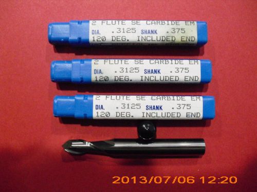 CARBIDE DRILL MILLS 0.3125 LOT OF 4