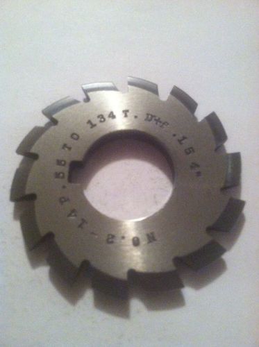 USED INVOLUTE GEAR CUTTER #2 14P 55-134T 1&#034;bore HSS BROWN AND SHARPE