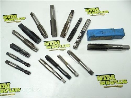 Nice lot of 15 hss hand taps 3/8&#034;-24 nf to 3/4&#034;-16 nf butterfield gtd for sale