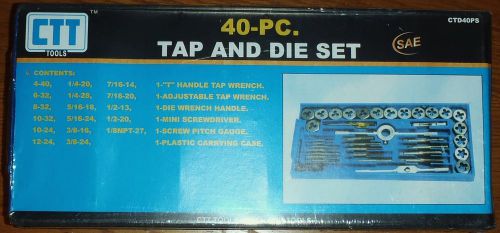 Brand new sae cal-hawk 40 piece pc tap and die hand tool with case set standard for sale