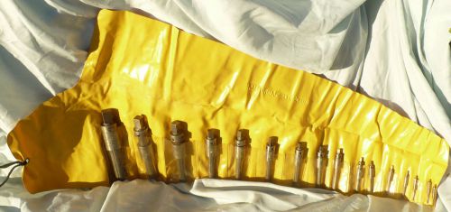 Nice 16-pc set of walton 4-flute tap extractors in handy roll-up pouch for sale