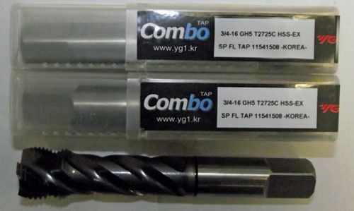 3pc 3/4-16 YG1 Combo Tap Spiral Flute Taps for Multi-Purpose Coated
