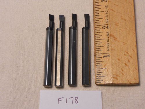 4 USED SOLID CARBIDE BORING BARS. 1/4&#034; SHANK. MICRO 100 STYLE. B-180500 (F178}
