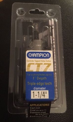 Champion Cutting Tools CT7 1-1/4&#034; Carbide Tipped Hole Cutter 1&#034;Cut Depth New