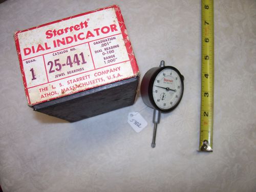 Dial indicator, nice starrett no. 25-441 (.001&#034;) 0 - 1&#034; range, made in usa for sale
