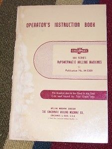 Cincinnati 200 Series Milling Machines Operator Manual