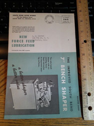 1950s SOUTH BEND LATHE WORKS BULLETIN ADVERTISEMENT #4 lathe drill press grinder