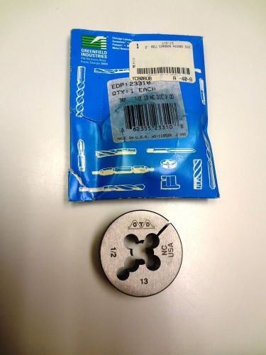 1/2-13 X 2&#034; OD ROUND ADJUSTABLE DIE-NEW Made in USA (Greenfield Ind.)