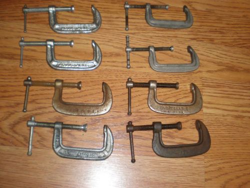 LOT 0F 8 2&#034; CLAMPS VARIOUS BRANDS ALL MADE IN USA SEE DESCRIPTION