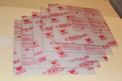 Sheffield Plastics Makrolon Clear Polycarbonate 3/16&#034; (.180) X 18&#034; Sqr 5 Sheets