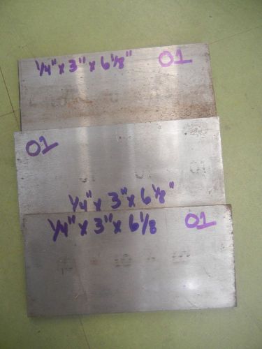 Lot of 3 hardening flat stock steel o1 1/4 x 3 x 6 1/8&#034; for sale