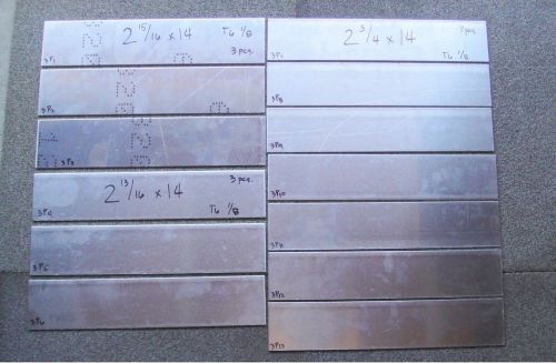Lot 3P , 13 Pcs Aluminum Plate 1/8 all 14&#034; Long Sheet 6061-T6 .125 1/8” Thk T6