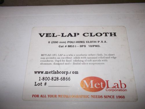 Polishing Cloth Vel-Lap Final Polish (PSA Back) 8&#034;  (10 per pack) M-536 (nos)