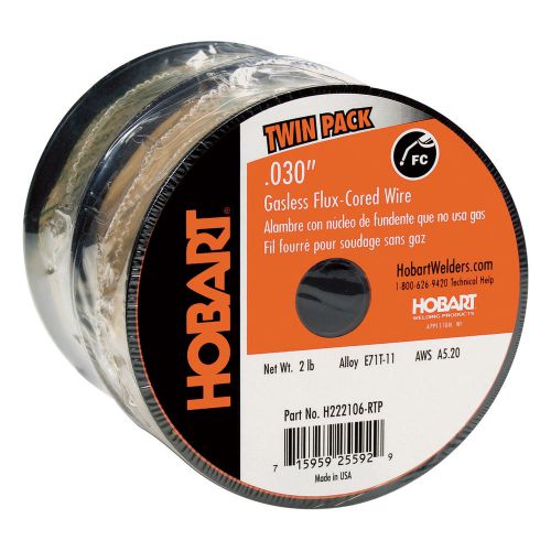 Hobart flux-cored welding wire twin pack- 0.030in 2-lb. spool twin pack #e71t-11 for sale