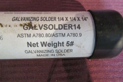 Weldcote GALVANIZING SOLDER 1/4 X 1/4 X 14&#034; GALVSOLDER14 ASTM A780.80/ASTMA780.9