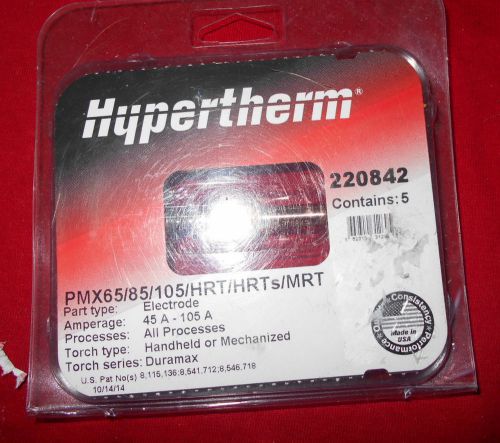 Pak 5 Pieces NEW,  220842 Hypertherm Powermax 85 Electrodes .
