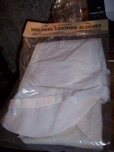 New welders leather sleeves cow split 24&#034; 1 lb+ elastic straps for sale