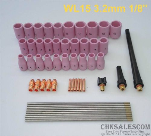 53 pcs tig welding kit for tig welding torch wp-9 wp-20 wp-25 wl15 1/8&#034; for sale