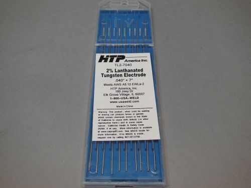 10 htp 2% lanthanated tungsten tig electrodes .040 x 7 blue for sale