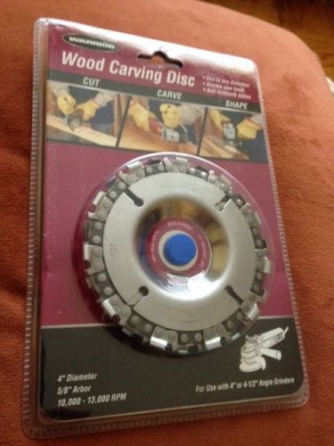 NEW 4&#034; DIA WARRIOR Wood Carving Disc 4&#034; or 4-1/2&#034; Angle Grinders! 61638 SEALED