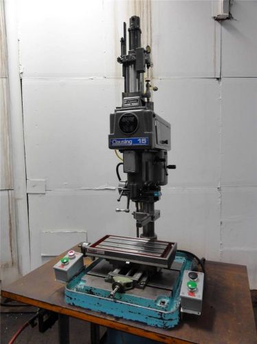 Clausing drill press 1634 pneumatic downfeed 1617, 10 speed, wilton 2-axis table for sale