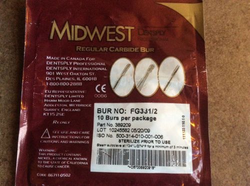 DENTSPLY / MIDWEST CARBIDE BURS # 33 1/2 FG - Pack of 10 BURS