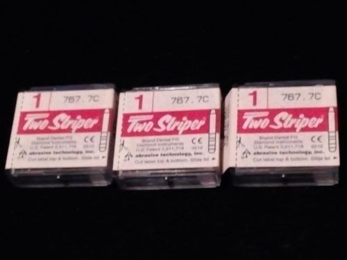 3 Packs Two Striper Diamond Burs Dental Lab Supply Dremel Tool Flame Cone 767.7C