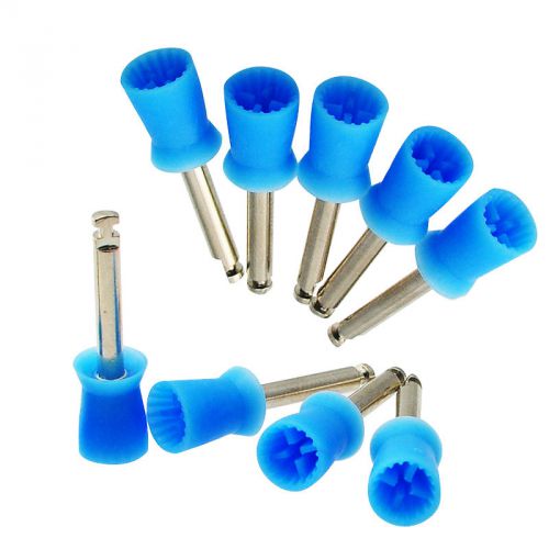 100 PCS Dental Polishing Polish Prophy Cup Brush 4 Webbed Blue Color Latch Type
