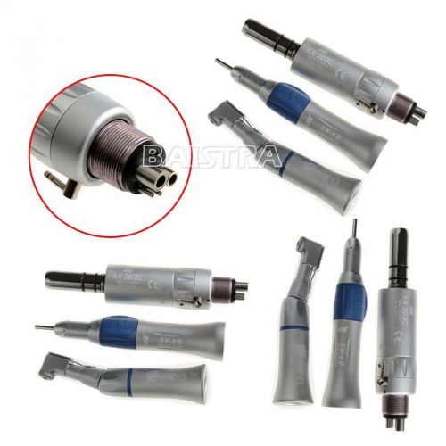 3 Kits Dental NSK Style low Speed Handpiece Straight Contra Angle Air Motor 4H