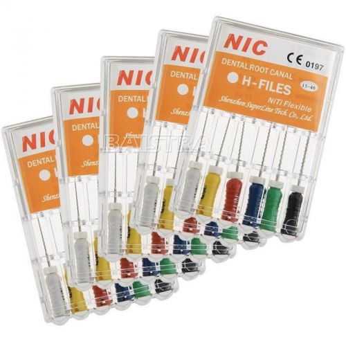 5 Packs NIC Hand use Root Canal H-Files NITI Flexible #15-40 21mm