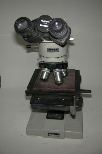 Nikon optiphot microscope 6&#034; x 4&#034; table 3 nikon plan objective lens  l58 for sale