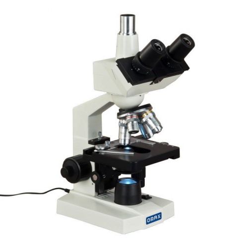 OMAX 40X-2000X Laboratory Compound Trinocular LED Microscope+Double Layer Stage