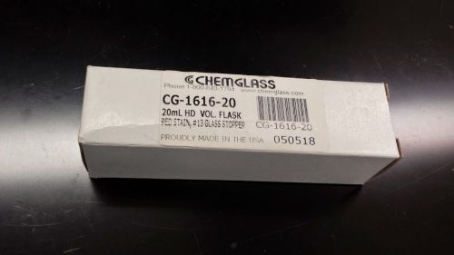 CHEMGLASS CG-1616-20 Volumetric Flask,20mL, Red