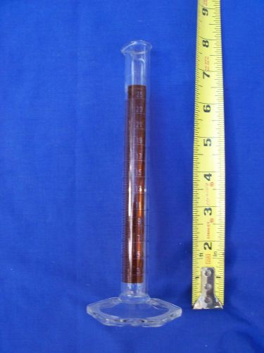 Kimble kimax 25 ml red stripe td graduated cylinder 20024d hex base excellent! for sale