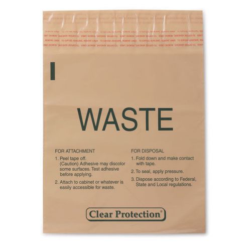 Stick-on bag - waste  9&#034;w x 10&#034;h  1.4qt 100 pk for sale