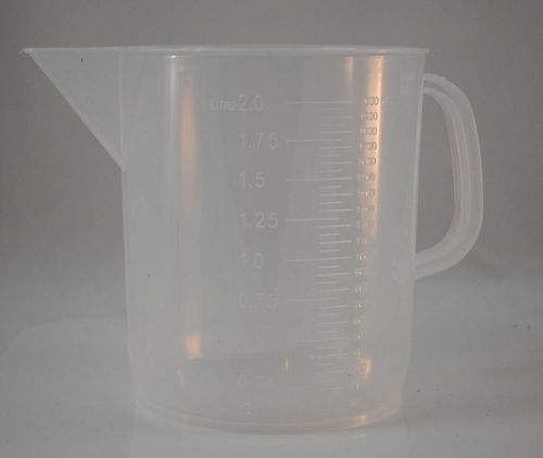 Polypropylene graduated plastic pitcher beaker: 2000ml short form-pack of 6 for sale