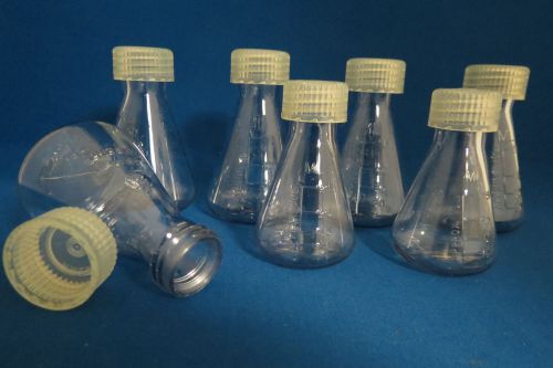 New nalgene 50ml &amp; 25ml pc erlenmeyer flask w/ screw closure qty 7 for sale