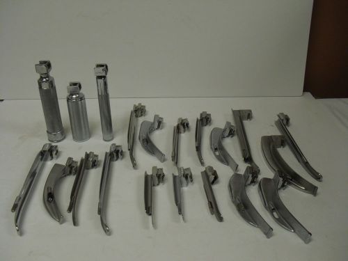 Welch Allyn / Rusch Laryngoscope Blades and Handles Lot of 20 Didage Sales Co