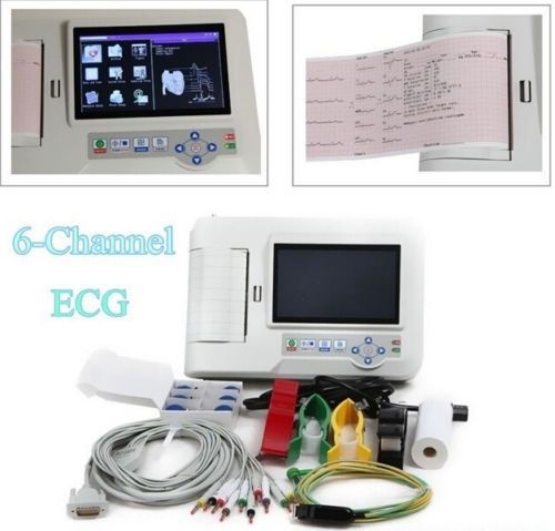 6 channel 7 inch touch screen digital electrocardiograph ekg machine + software for sale