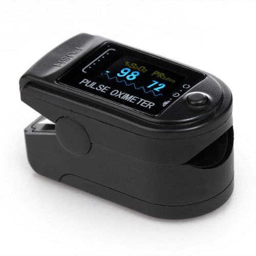 Pulse Oximeter Finger Pulse Blood Oxygen SPO2 Monitor FDA CE OLED colour,black