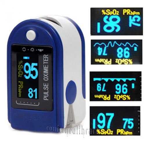 New pulse oximeter oxymeter fingertip oxygen blood neck wrist cord monitor spo2 for sale