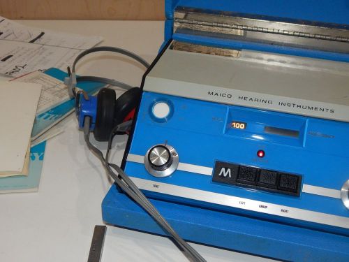 Working Maico MA 19 Screening Audiometer with earphones and all manuals-