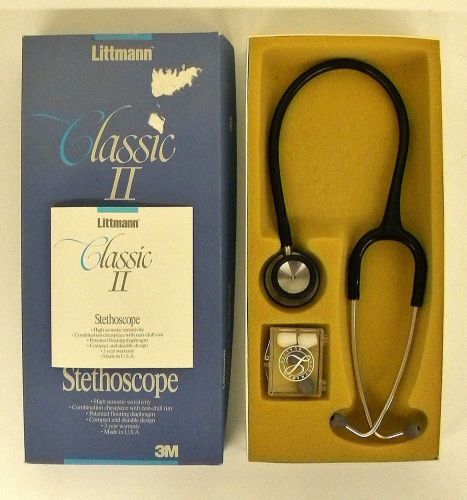 3M Littmann Classic II Stethoscope BLACK (22&#034;/55cm) 2200 w/extra ear-tips