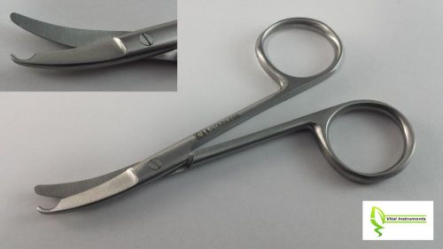 Shortbent stitch scissors 3.5&#034; curved suture ligature delicate dermal surgical for sale